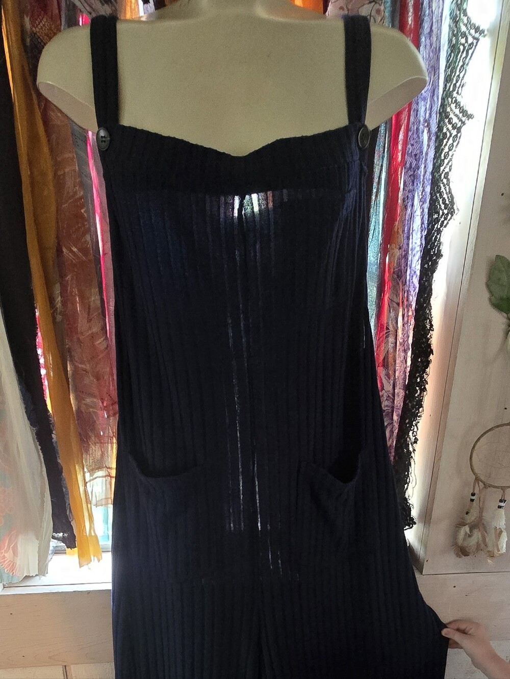Halara Ribbed Knit Pockets Casual Overalls